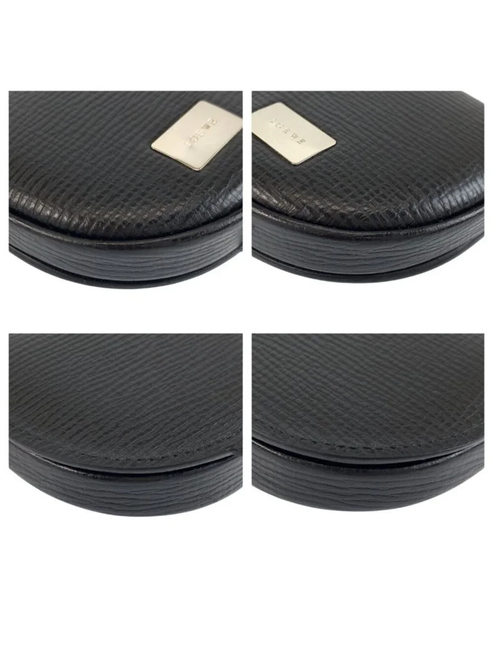 Loewe Vintage Black Silver Leather Coin Purse